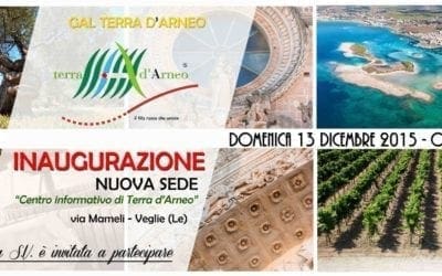 Il GAL Terra d’Arneo domani inaugura la nuova sede a Veglie