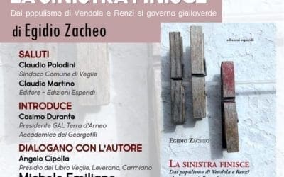 Domani a Veglie la presentazione del libro di Egidio Zacheo “La Sinistra finisce”