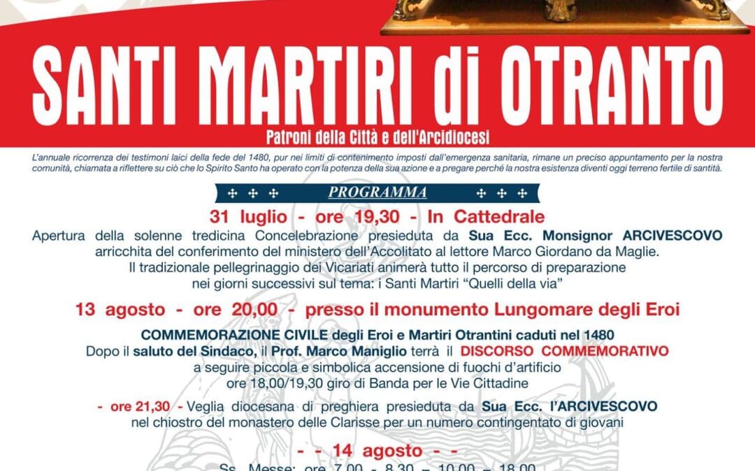 Otranto, Santi Martiri 2021: Il programma della Commemorazione
