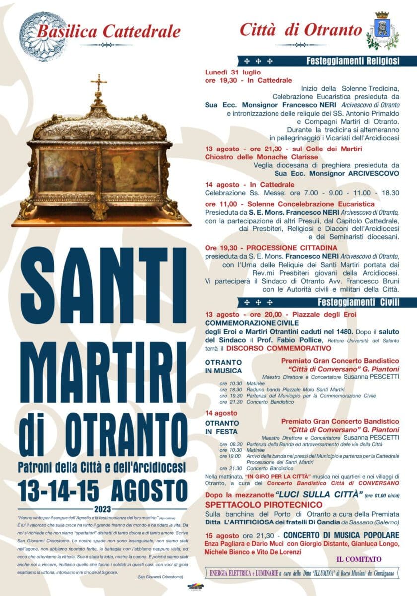 Santi Martiri Di Otranto Programma 2023